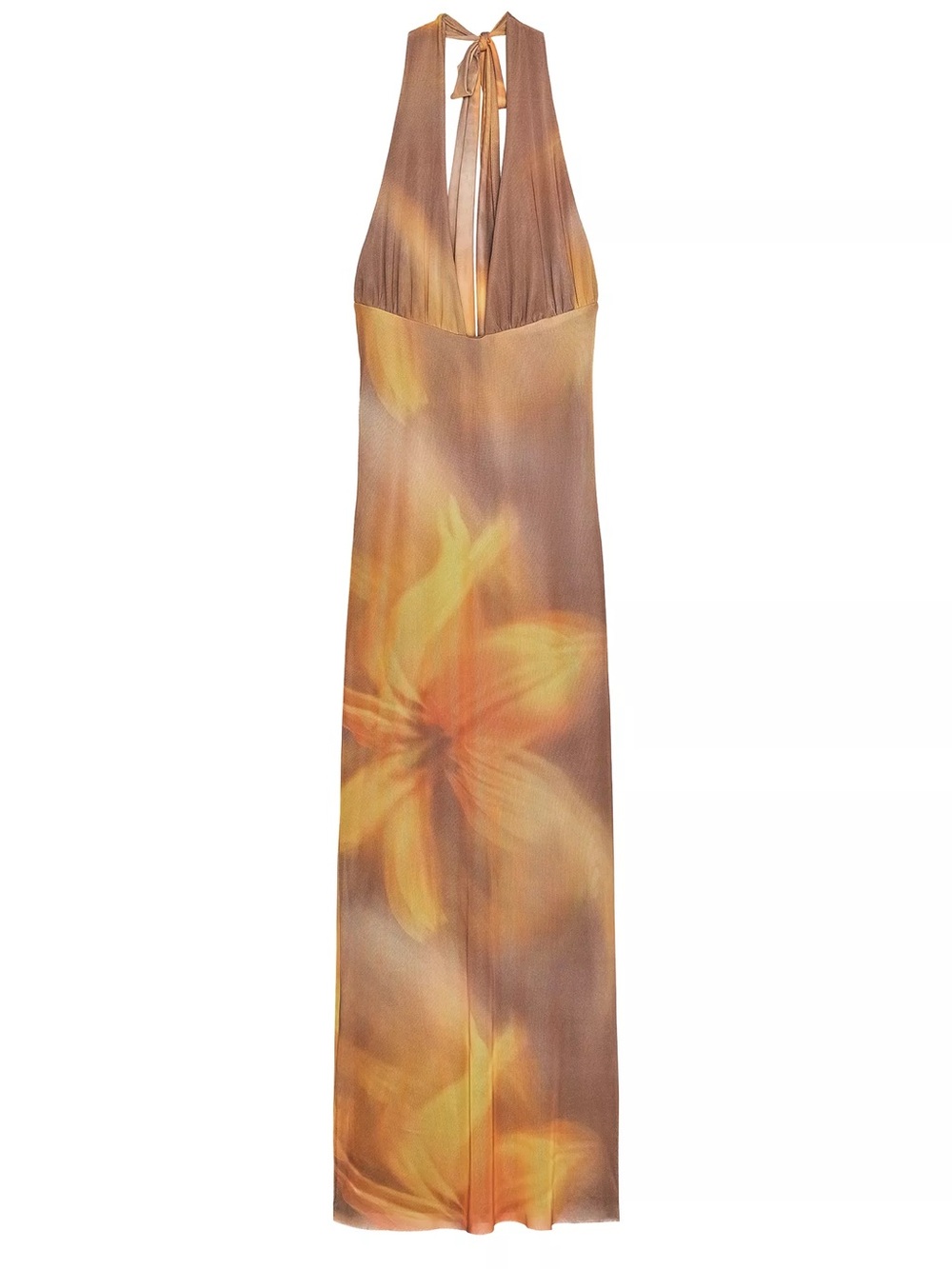 Zara Printed Tulle Midi Halter Dress | REF. 3152/238
